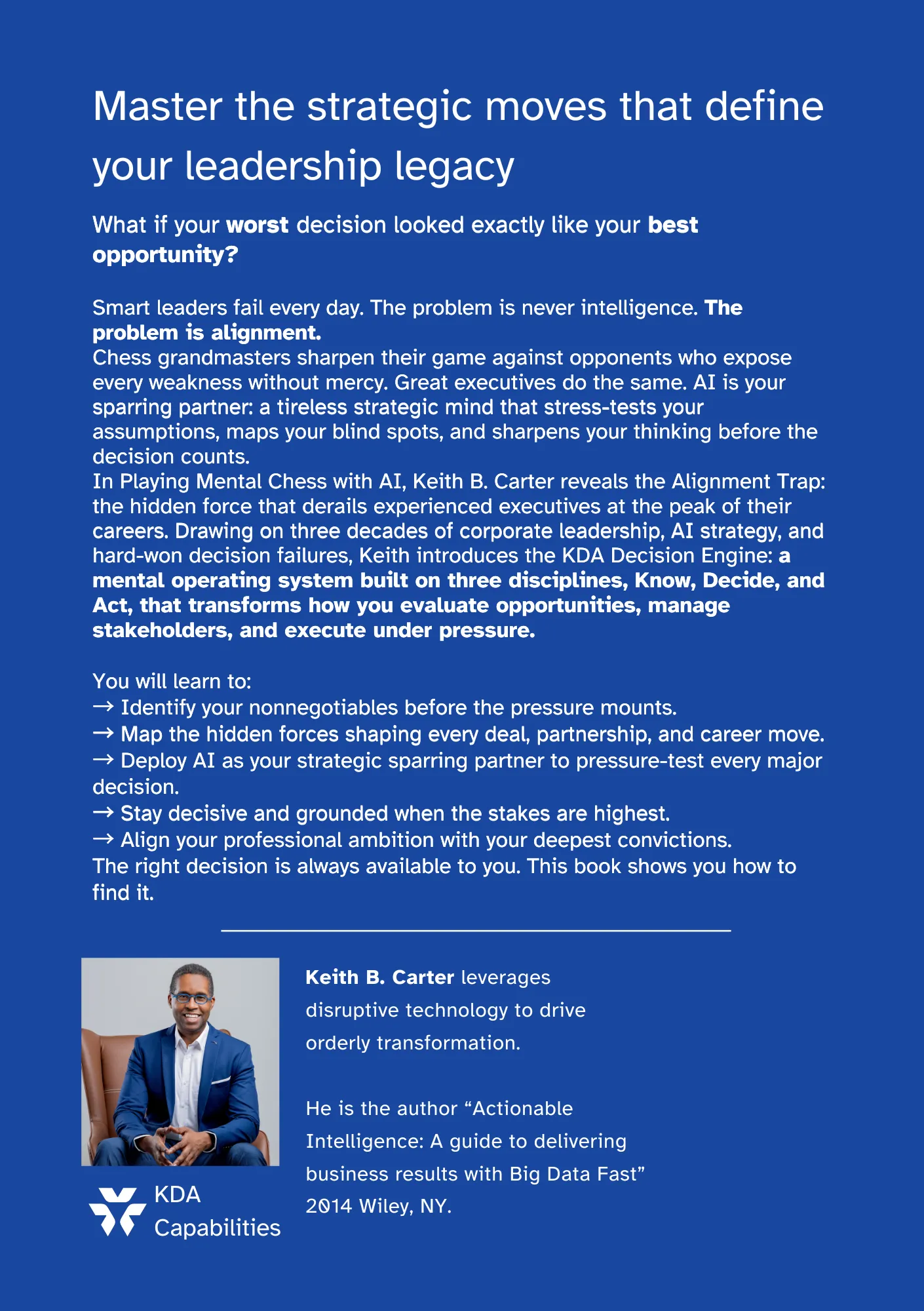 Playing Mental Chess with AI — Know Decide Act Book 2 — back cover